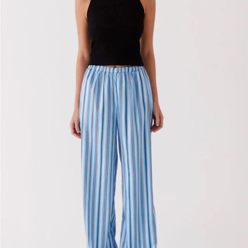 Peppermayo Blue and White Wide Leg Pants